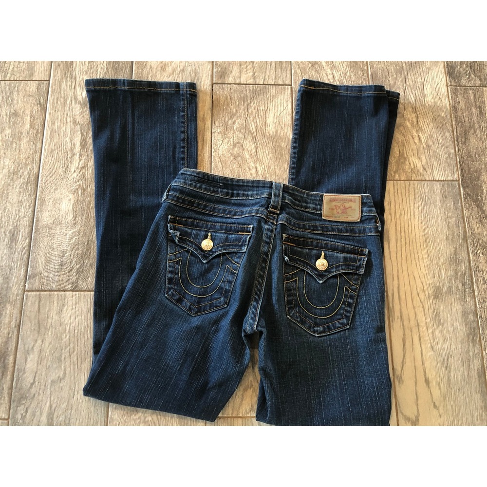 True Religion Bootcut Jeans Becky 28 Back Flap Pocket Western‎ Boot Denim USA